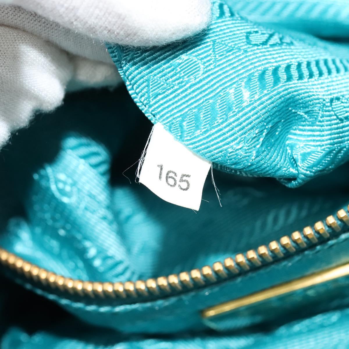 PRADA Hand Bag Nylon 2way Green Gold Auth 128737