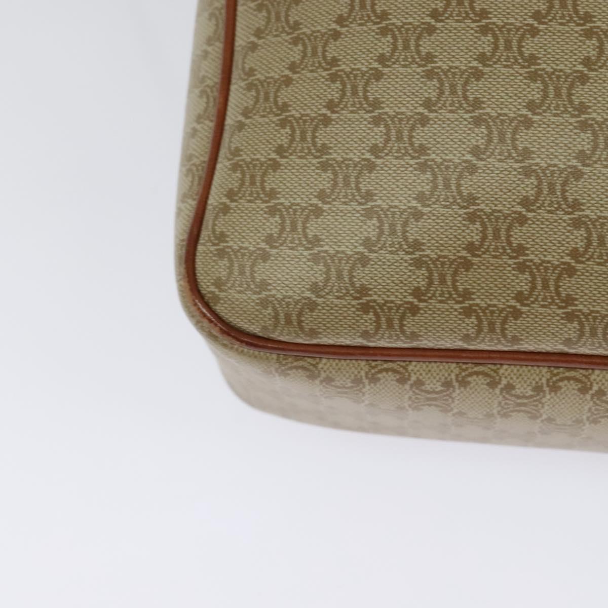 CELINE Macadam Canvas Shoulder Bag PVC Beige Gold Auth 128761