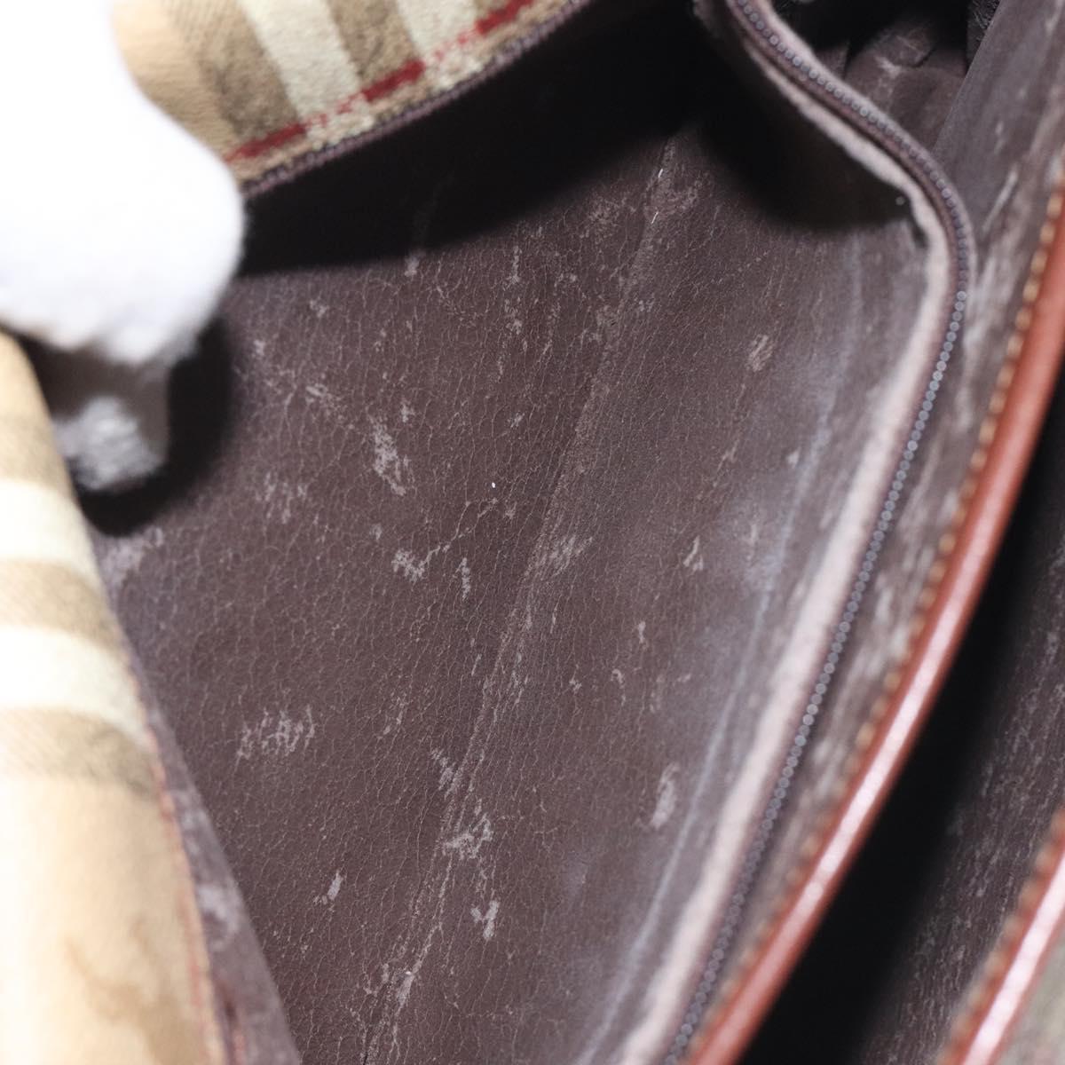 Burberrys Nova Check Shoulder Bag PVC Beige Gold Auth 128765