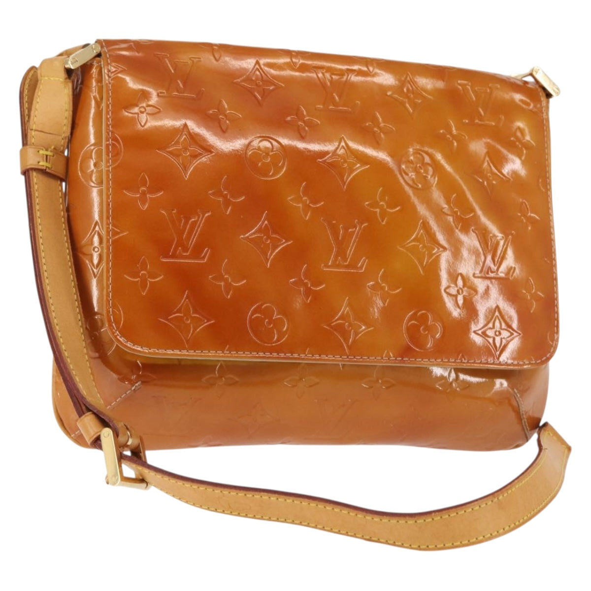 LOUIS VUITTON Monogram Vernis Thompson Street Bag Beige M91301 LV Auth 128772