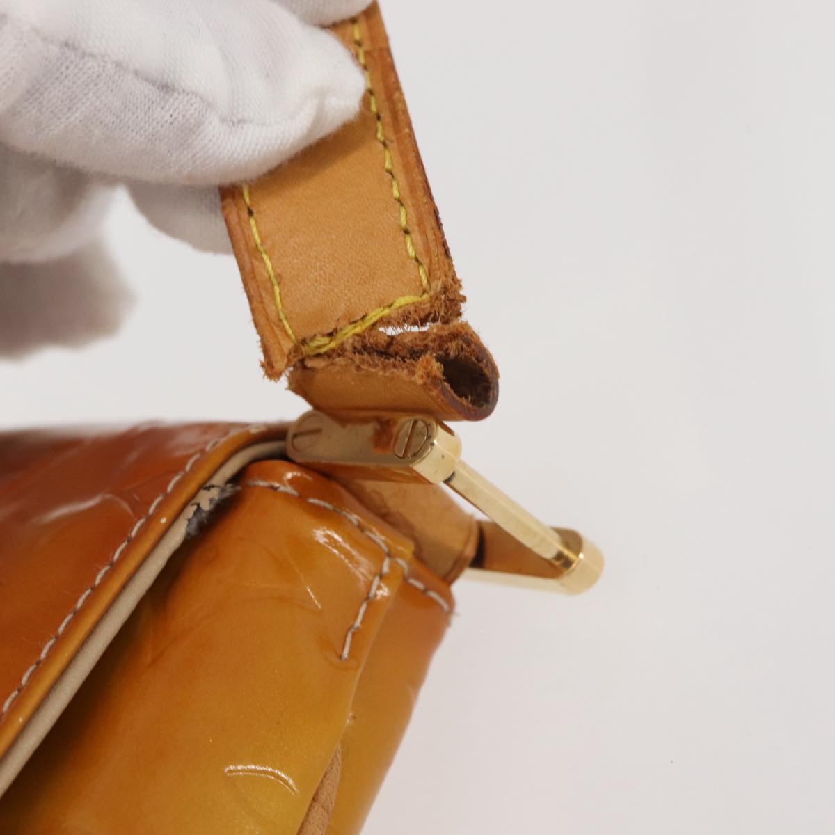 LOUIS VUITTON Monogram Vernis Thompson Street Bag Beige M91301 LV Auth 128772