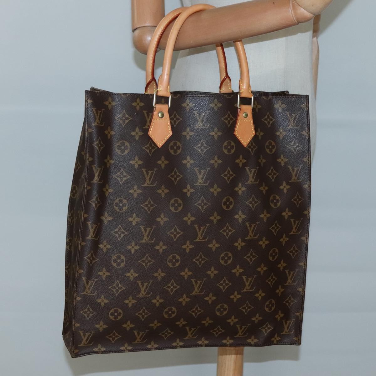LOUIS VUITTON Monogram Sac Plat Hand Bag M51140 LV Auth 128776