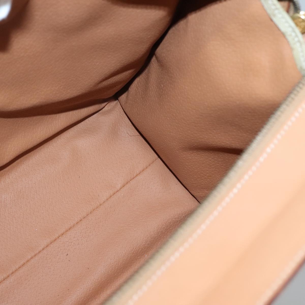 CELINE Macadam Canvas Tote Bag PVC Beige Gold Auth 128779
