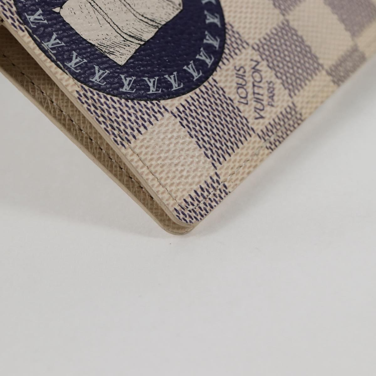 LOUIS VUITTON Damier Azur patch Agenda PM Day Planner Cover R20969 Auth 128794V