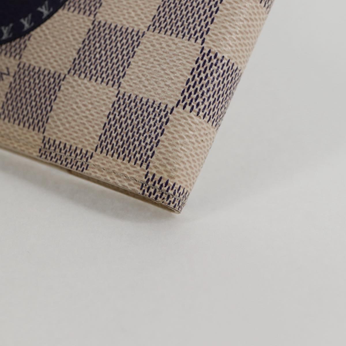 LOUIS VUITTON Damier Azur patch Agenda PM Day Planner Cover R20969 Auth 128794V