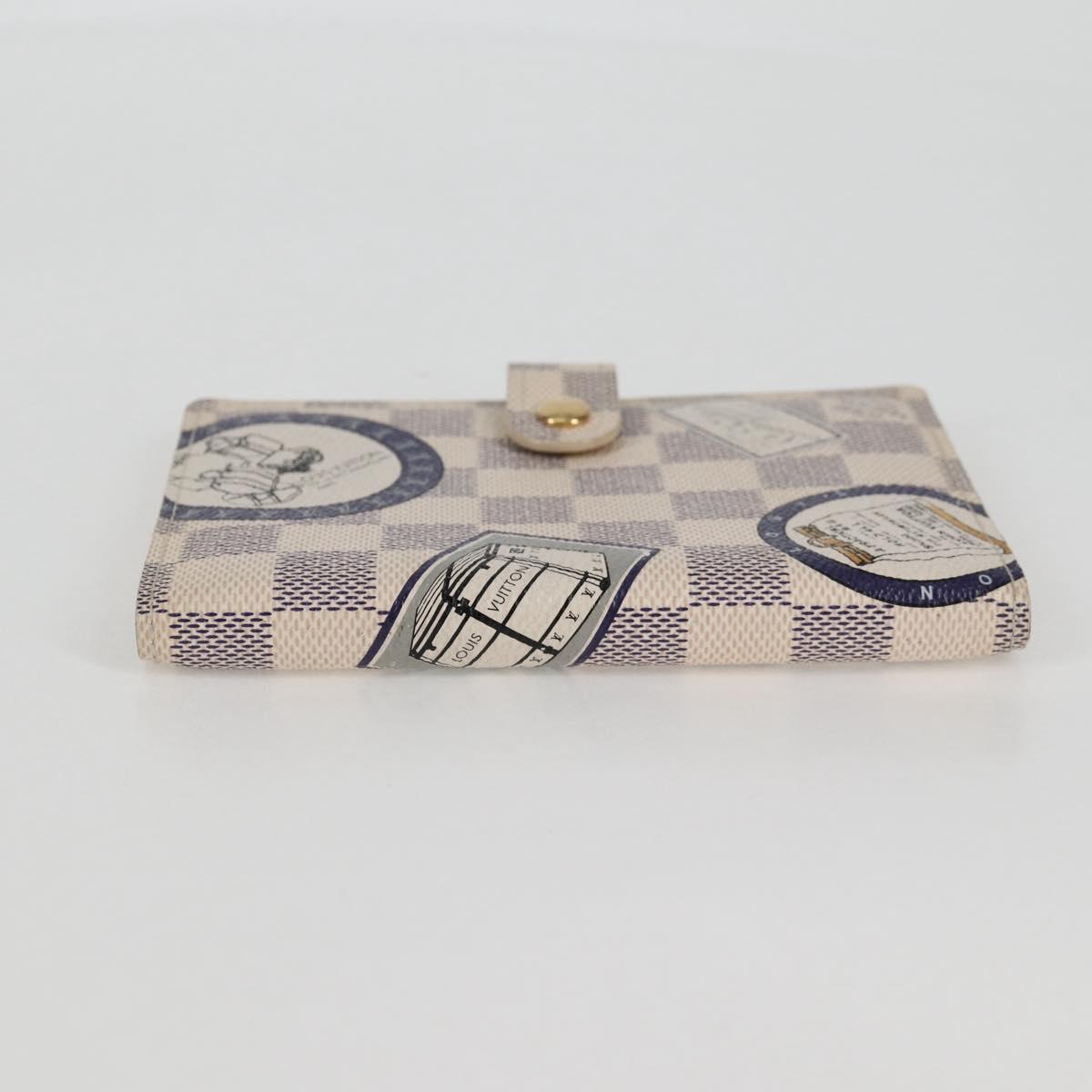 LOUIS VUITTON Damier Azur patch Agenda PM Day Planner Cover R20969 Auth 128794V