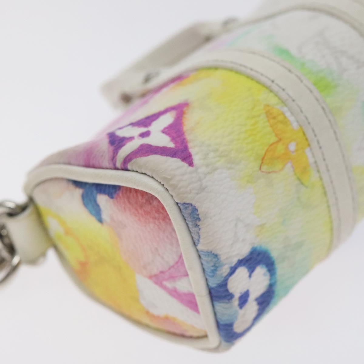 LOUIS VUITTON Monogram Watercolor Porte Cles Mini Keepall MP2975 LV Auth 128815M