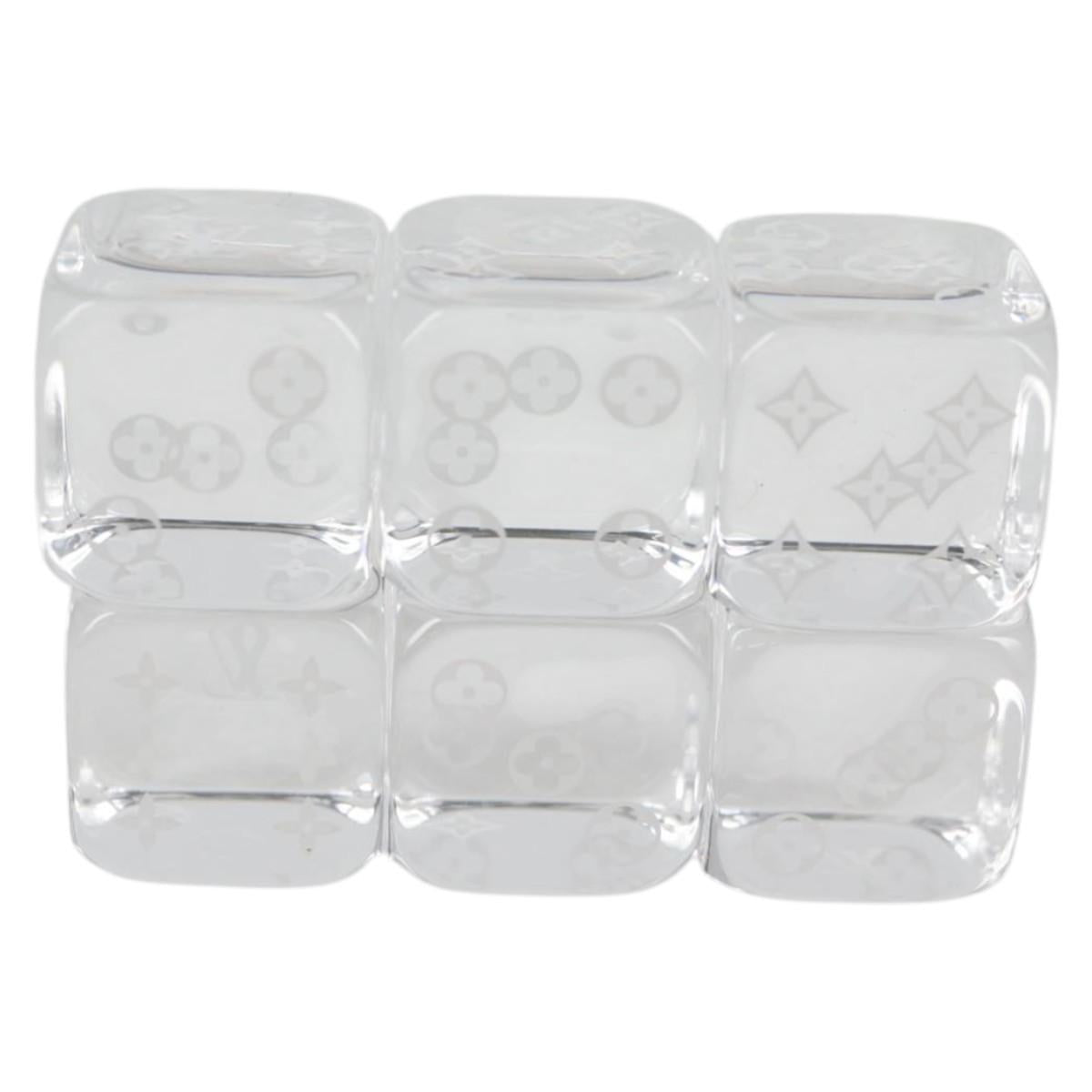 LOUIS VUITTON Domino Dice 6 Set Clear LV Auth 128818