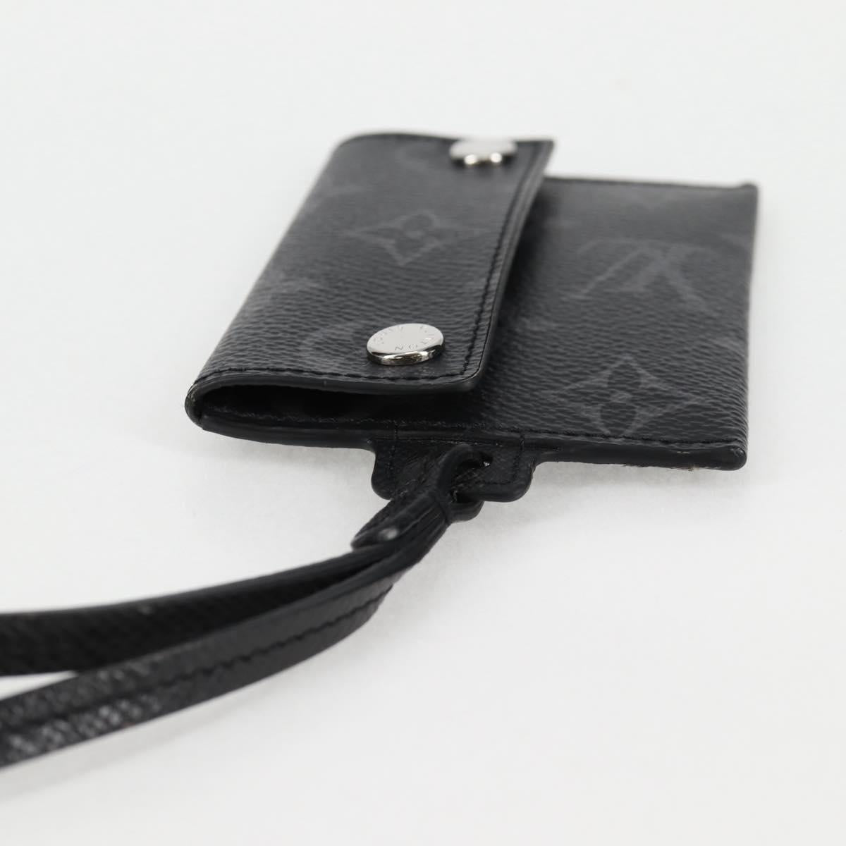 LOUIS VUITTON Monogram Eclipse Porte Cartes On Strap M83155 LV Auth 128825M