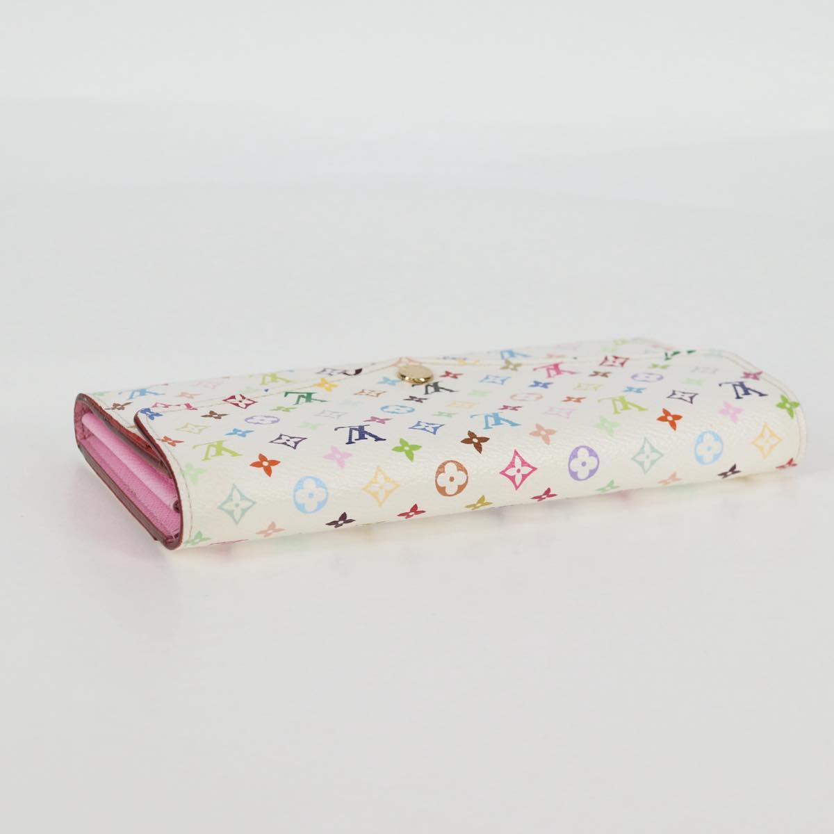 LOUIS VUITTON Multicolor Portefeuille Sarah Wallet White M60667 LV Auth 128841V