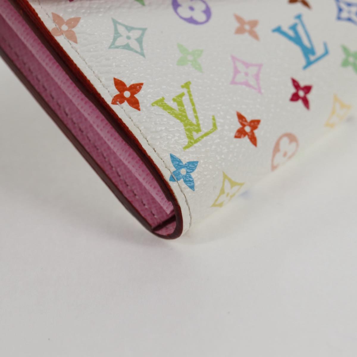LOUIS VUITTON Multicolor Portefeuille Sarah Wallet White M60667 LV Auth 128841V