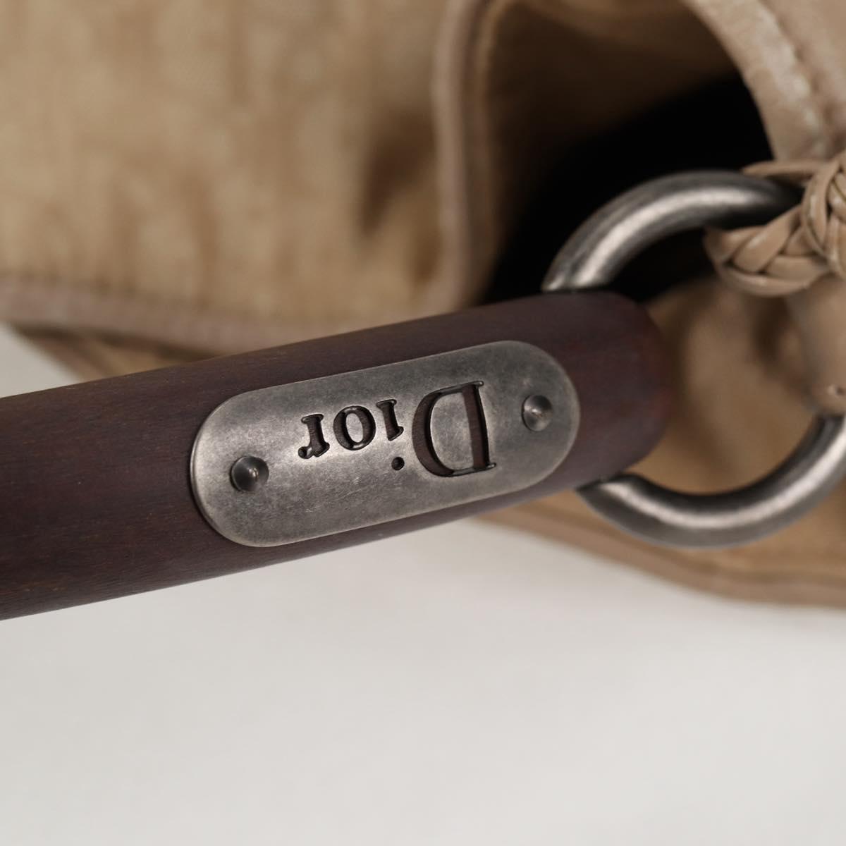 Christian Dior Trotter Canvas Hand Bag Beige Auth 128850V