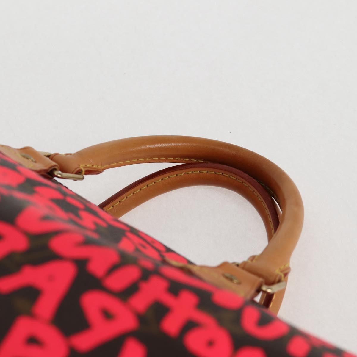 LOUIS VUITTON Monogram Graffiti Speedy 30 Hand Bag Pink M93704 LV Auth 128854V