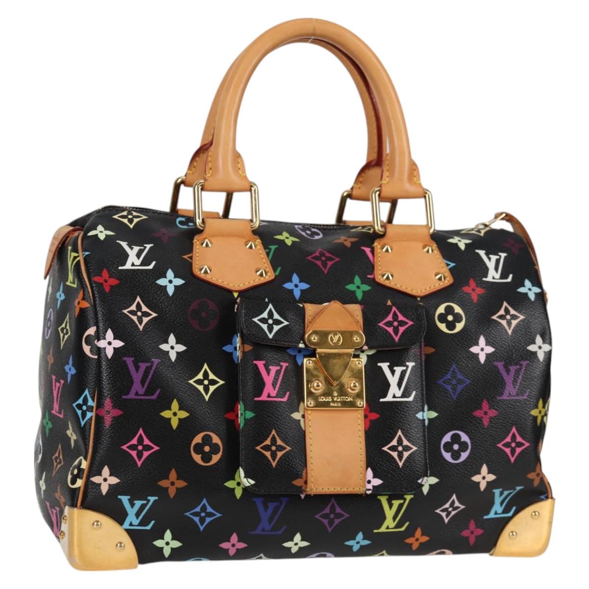 LOUIS VUITTON Monogram Multicolor Speedy 30 Hand Bag Black M92642 Auth 128856SAV