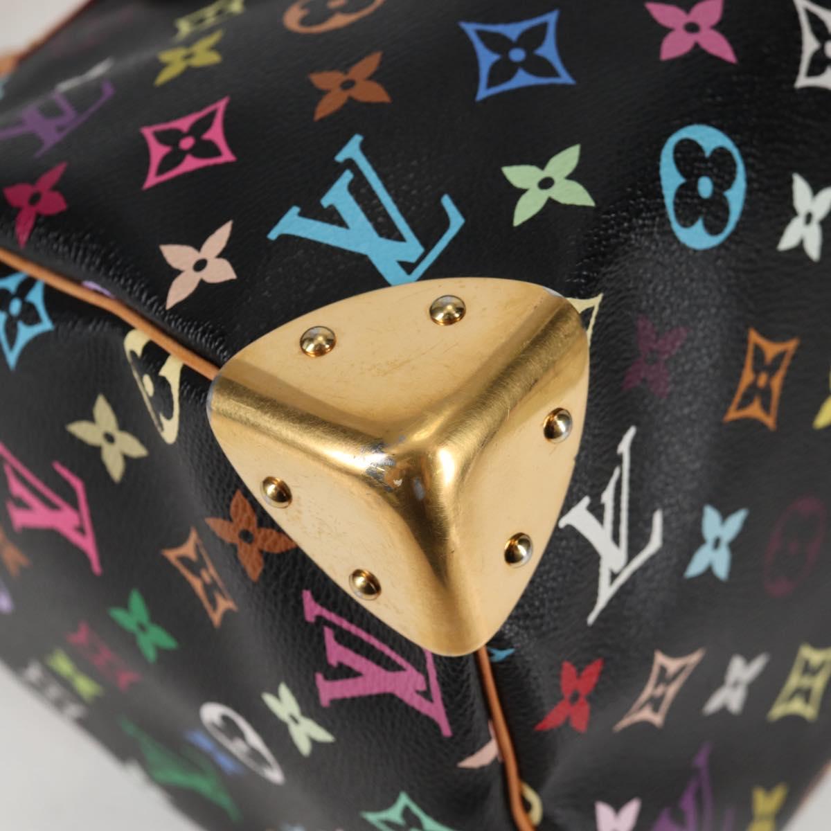 LOUIS VUITTON Monogram Multicolor Speedy 30 Hand Bag Black M92642 Auth 128856SAV