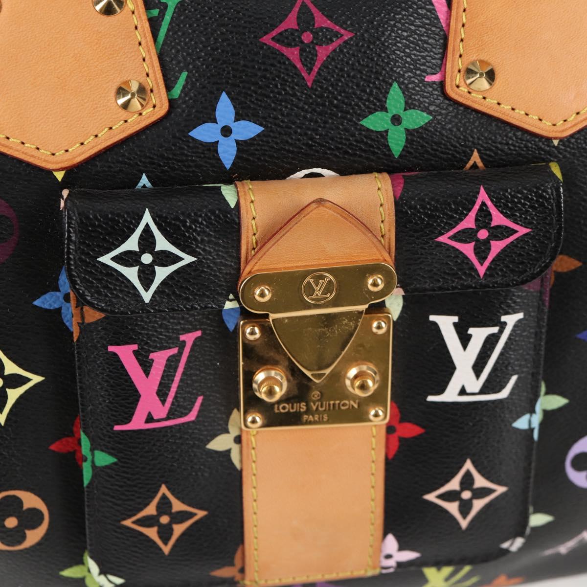 LOUIS VUITTON Monogram Multicolor Speedy 30 Hand Bag Black M92642 Auth 128856SAV