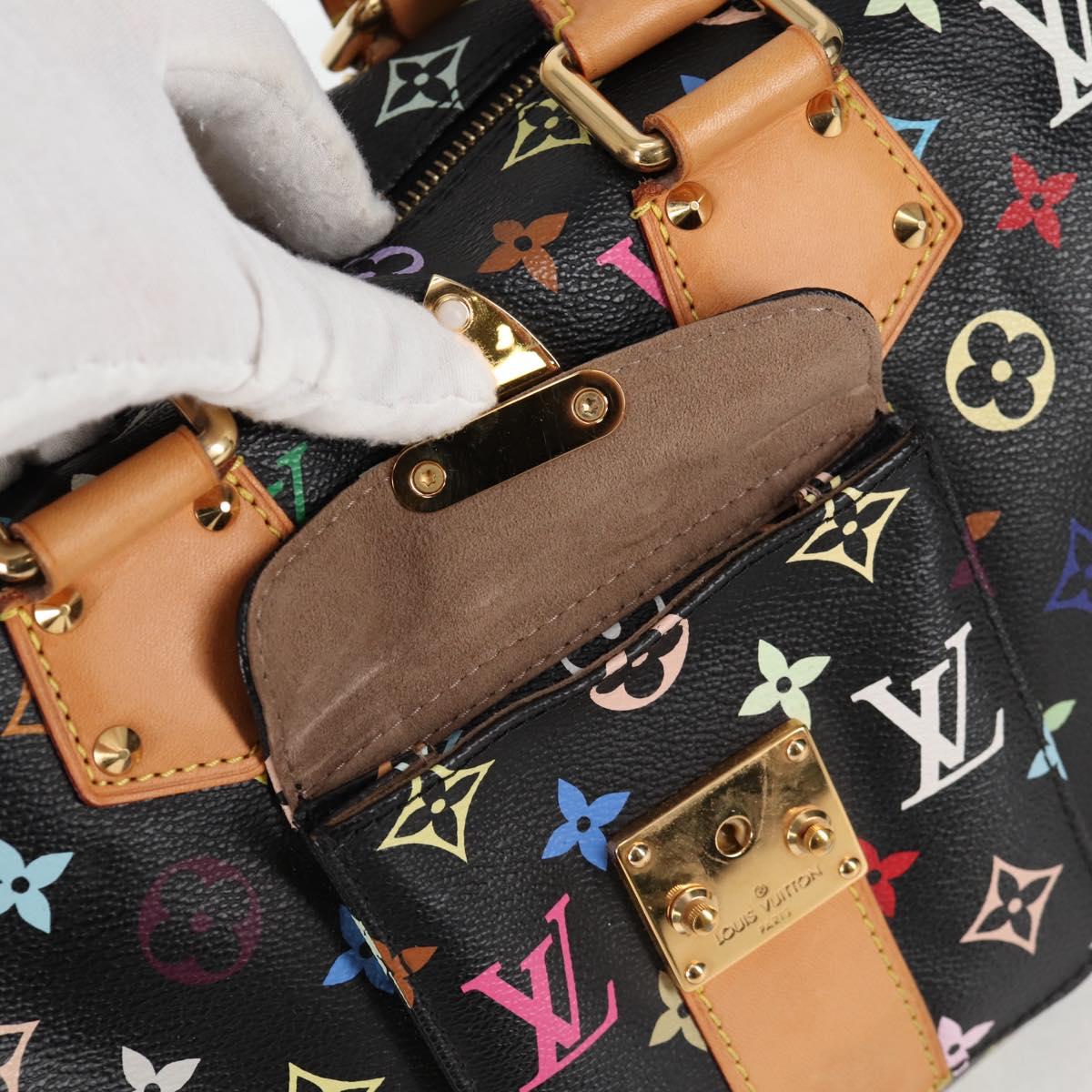 LOUIS VUITTON Monogram Multicolor Speedy 30 Hand Bag Black M92642 Auth 128856SAV