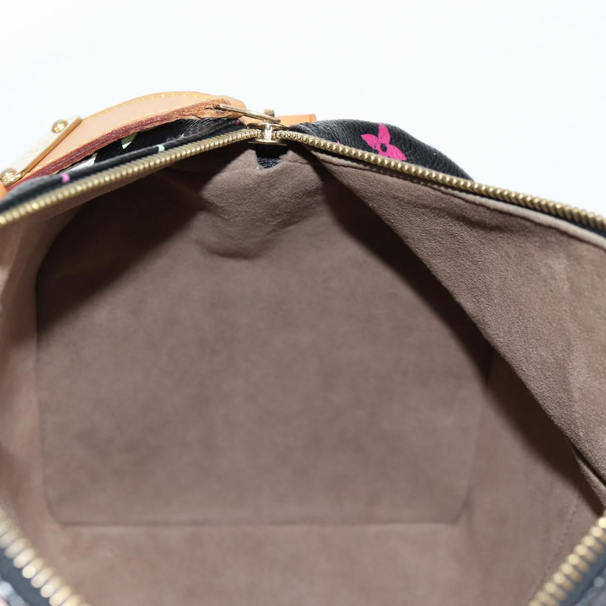 LOUIS VUITTON Monogram Multicolor Speedy 30 Hand Bag Black M92642 Auth 128856SAV