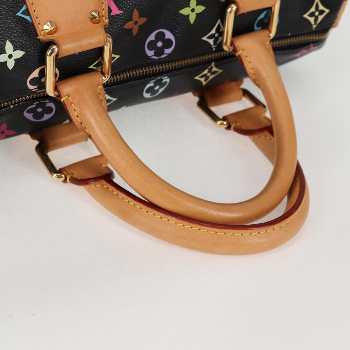 LOUIS VUITTON Monogram Multicolor Speedy 30 Hand Bag Black M92642 Auth 128856SAV
