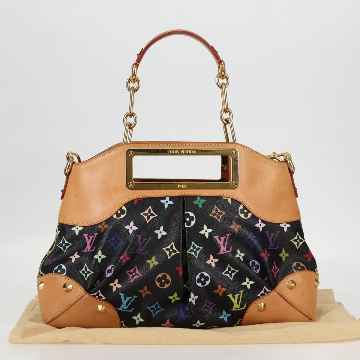 LOUIS VUITTON Monogram Multicolor Judy MM Bag 2Way Black M40256 LV Auth 128862V