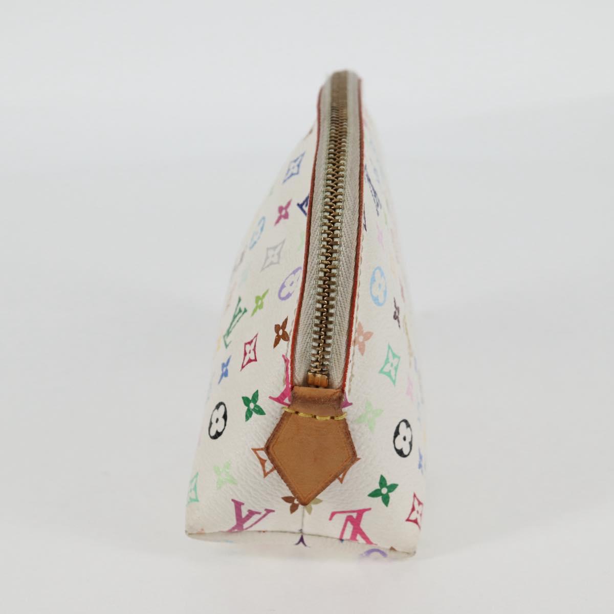 LOUIS VUITTON Multicolor Pochette Cosmetic PM Pouch White M47354 LV Auth 128864V