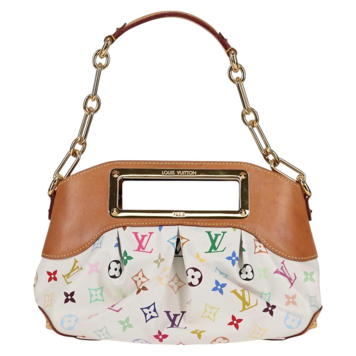 LOUIS VUITTON Monogram Multicolor Judy PM Shoulder Bag White M40257 Auth 128867V