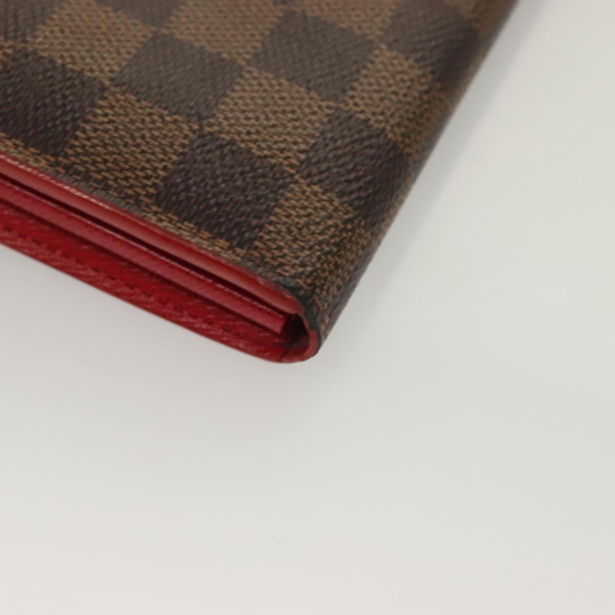 LOUIS VUITTON Damier Ebene Studs Portefeuille Sarah Wallet N60123 LV Auth 128880