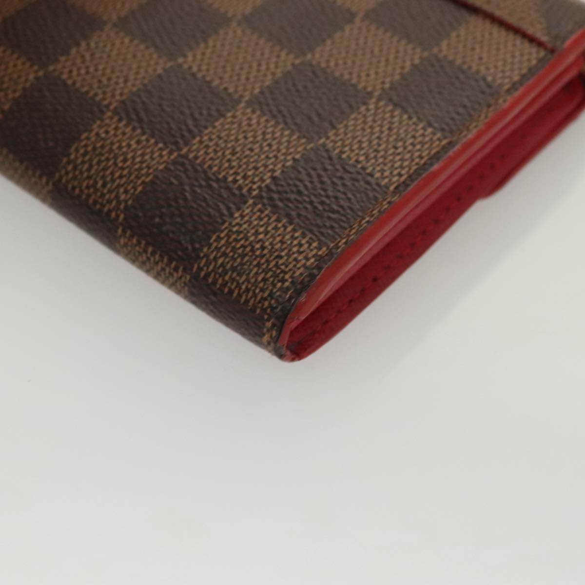 LOUIS VUITTON Damier Ebene Studs Portefeuille Sarah Wallet N60123 LV Auth 128880