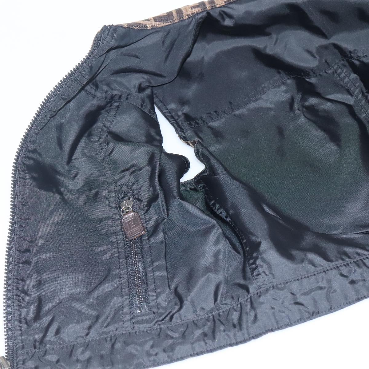 FENDI Zucca Canvas Reversible Sleeveless Best Jacket Brown D-HG-1234 Auth 128884