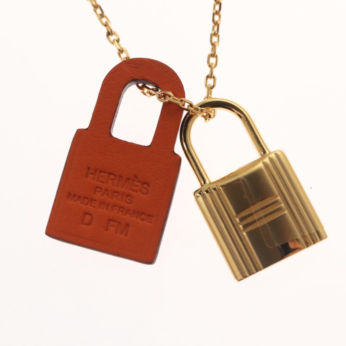 HERMES Orchestral PM Necklace metal Orange Auth 128890M