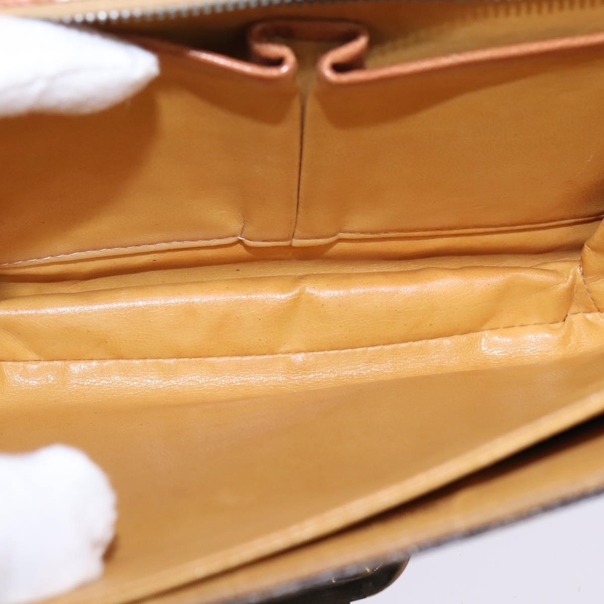 CELINE Macadam Canvas Shoulder Bag PVC Leather Brown Gold Auth 128916