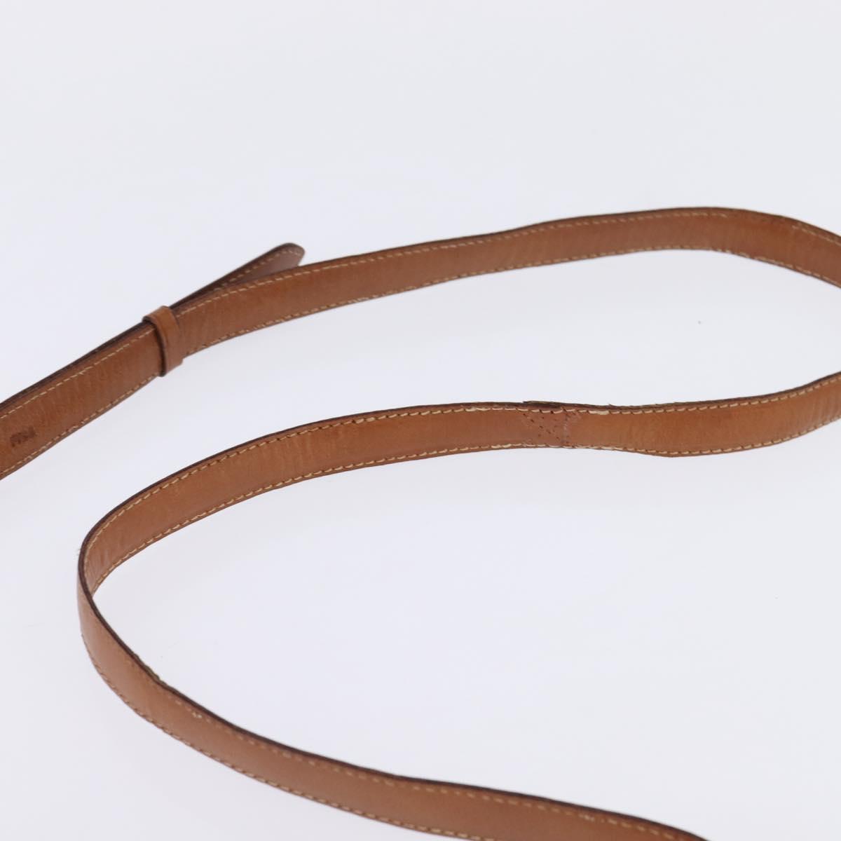 CELINE Macadam Canvas Shoulder Bag PVC Leather Brown Gold Auth 128916