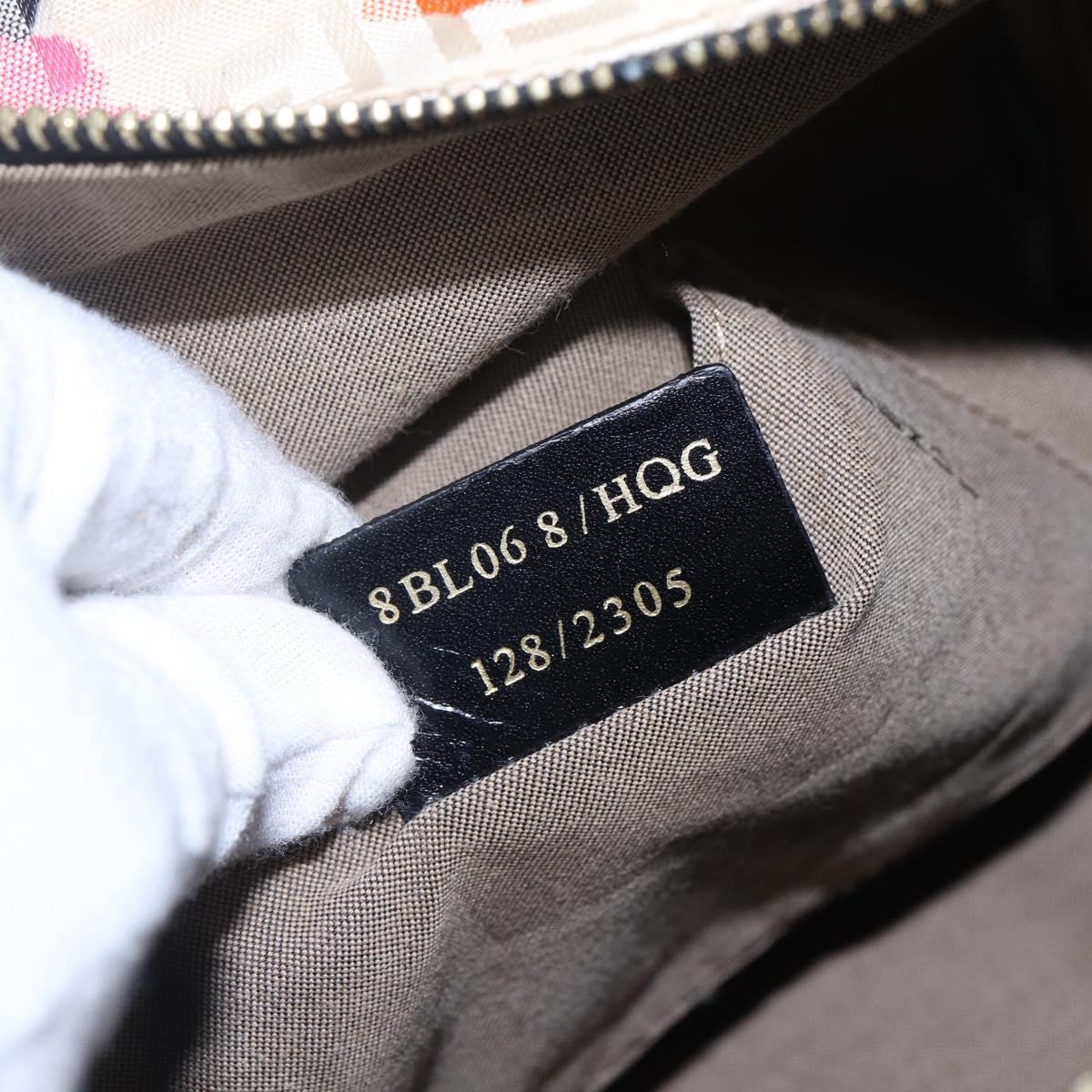 FENDI Zucchino Canvas Boston Bag Beige Gold Auth 128920SAV
