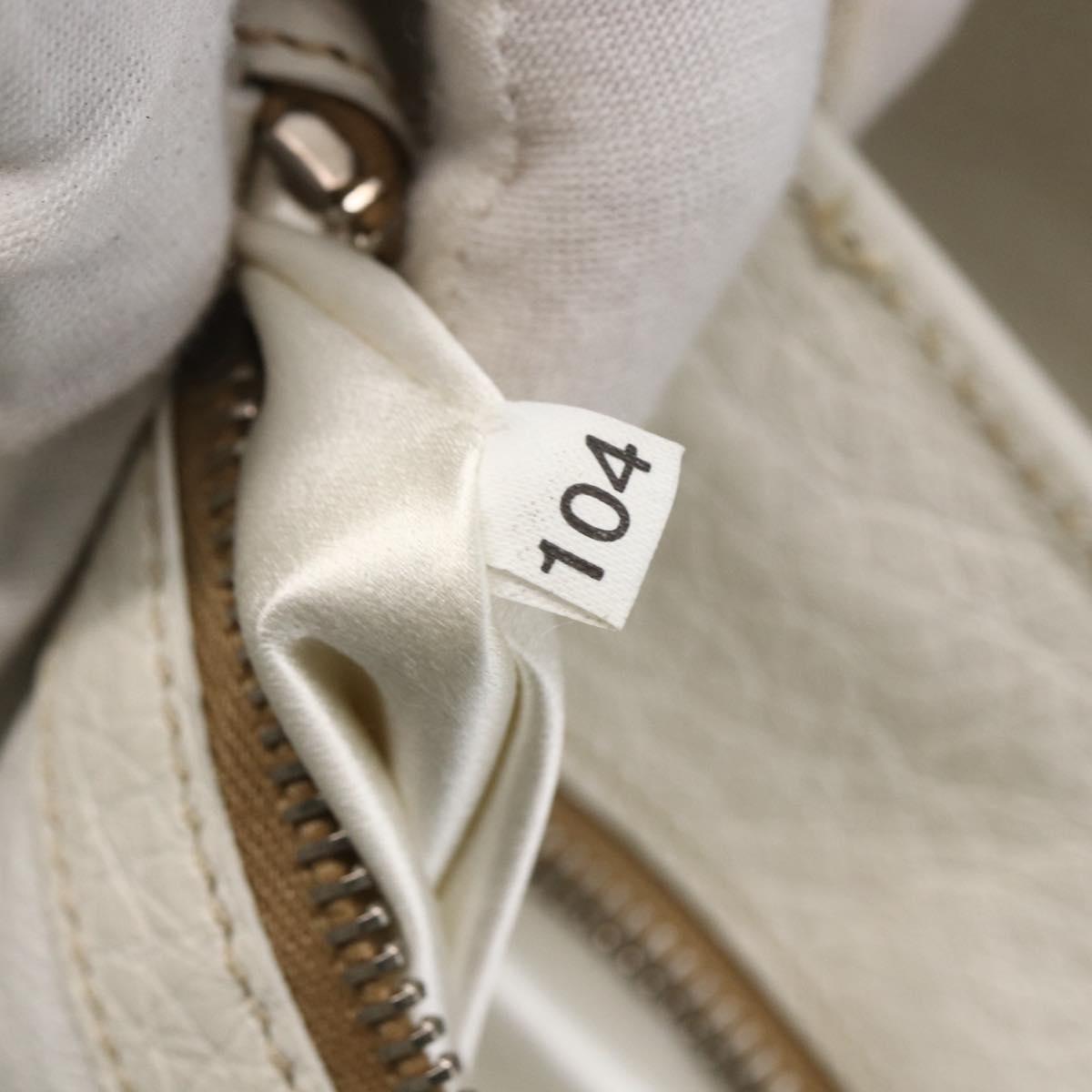 PRADA Tote Bag Raffia White Silver Auth 128924