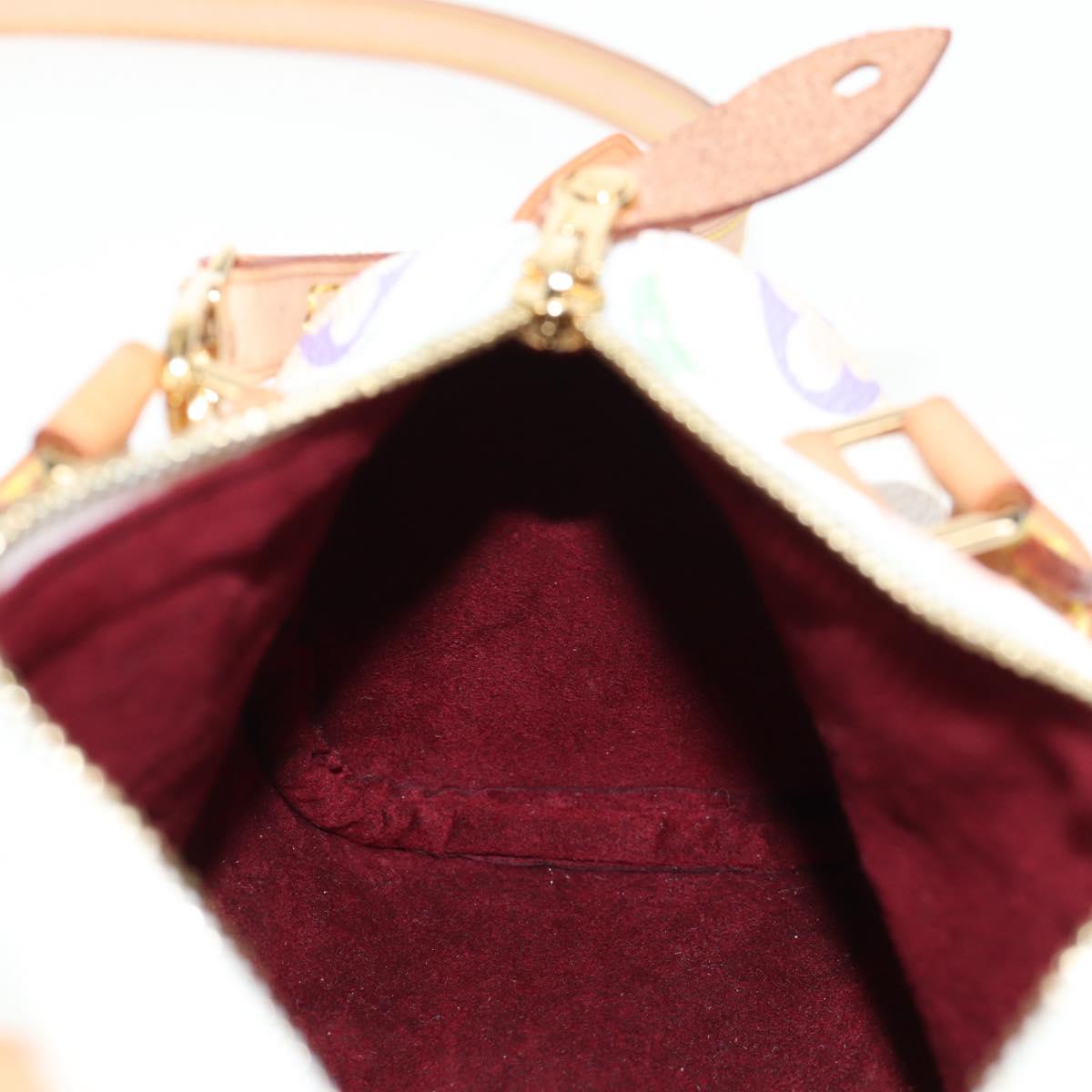 LOUIS VUITTON Monogram Multicolor Mini Speedy Hand Bag White M92645 Auth 128931A