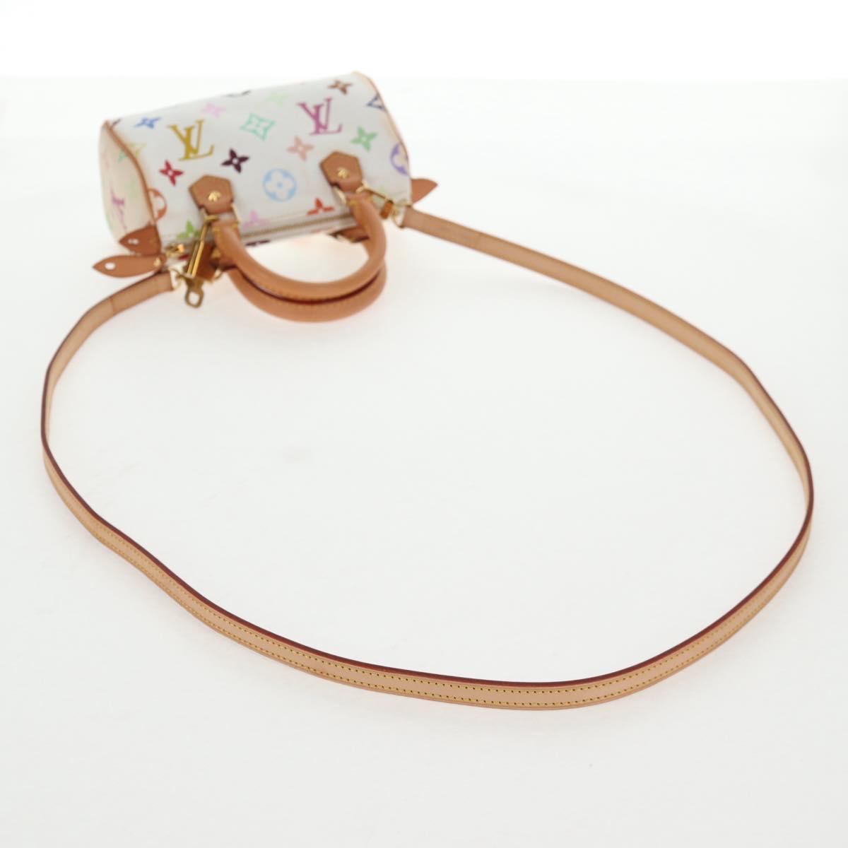 LOUIS VUITTON Monogram Multicolor Mini Speedy Hand Bag White M92645 Auth 128931A
