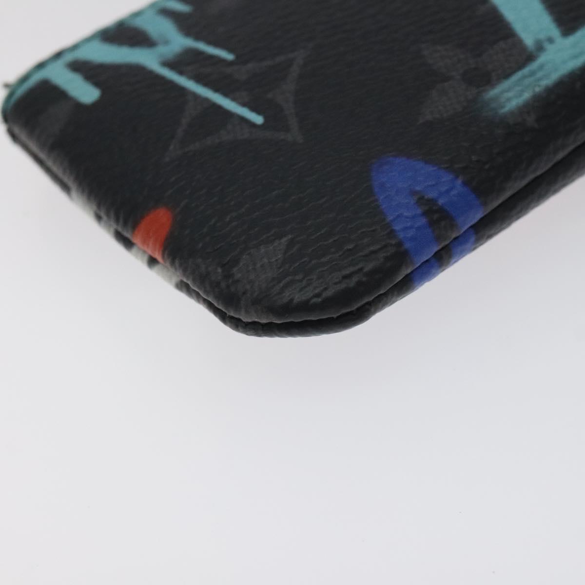 LOUIS VUITTON Eclipse Graffiti Pochette Cles Coin Purse M81975 Auth 128951
