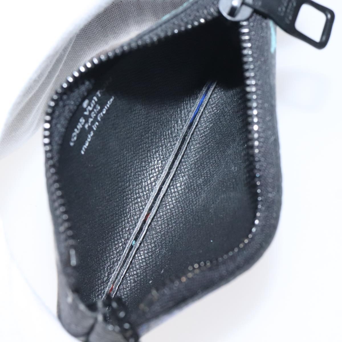 LOUIS VUITTON Eclipse Graffiti Pochette Cles Coin Purse M81975 Auth 128951