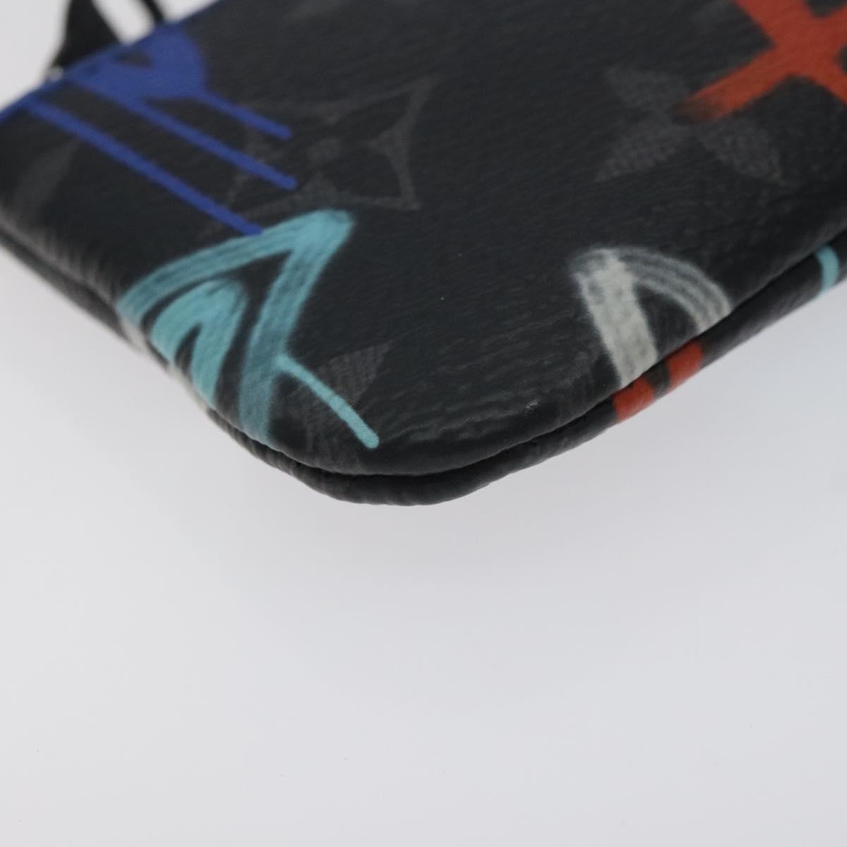 LOUIS VUITTON Eclipse Graffiti Pochette Cles Coin Purse M81975 Auth 128951