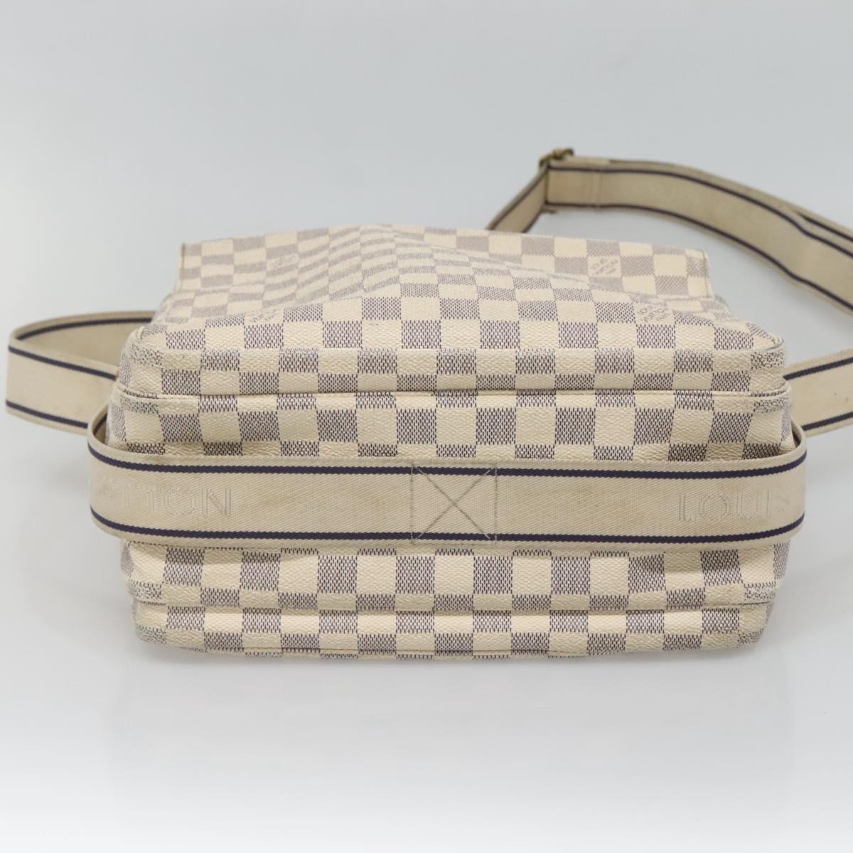 LOUIS VUITTON Damier Azur Naviglio Shoulder Bag N51189 LV Auth 128957