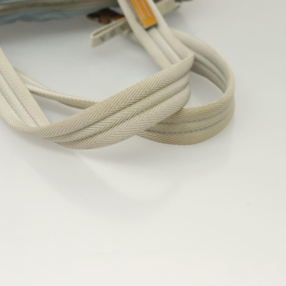 PRADA Shoulder Bag Nylon Enamel Light Blue Silver Auth 128965