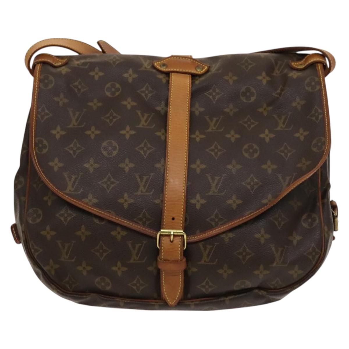LOUIS VUITTON Monogram Saumur 35 Shoulder Bag M42254 LV Auth 128972
