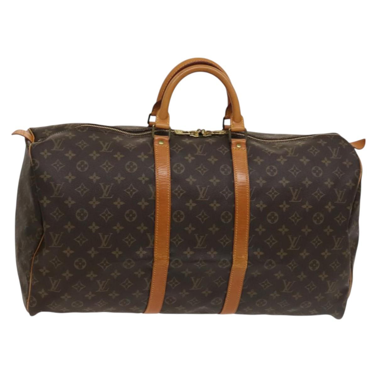 LOUIS VUITTON Monogram Keepall 55 Boston Bag M41424 LV Auth 128986