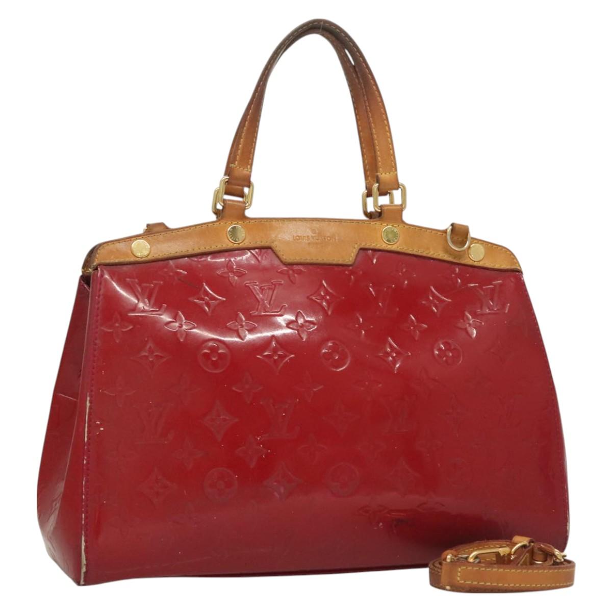 LOUIS VUITTON Vernis Blair MM Hand Bag 2way Rose Andian M91798 LV Auth 128991
