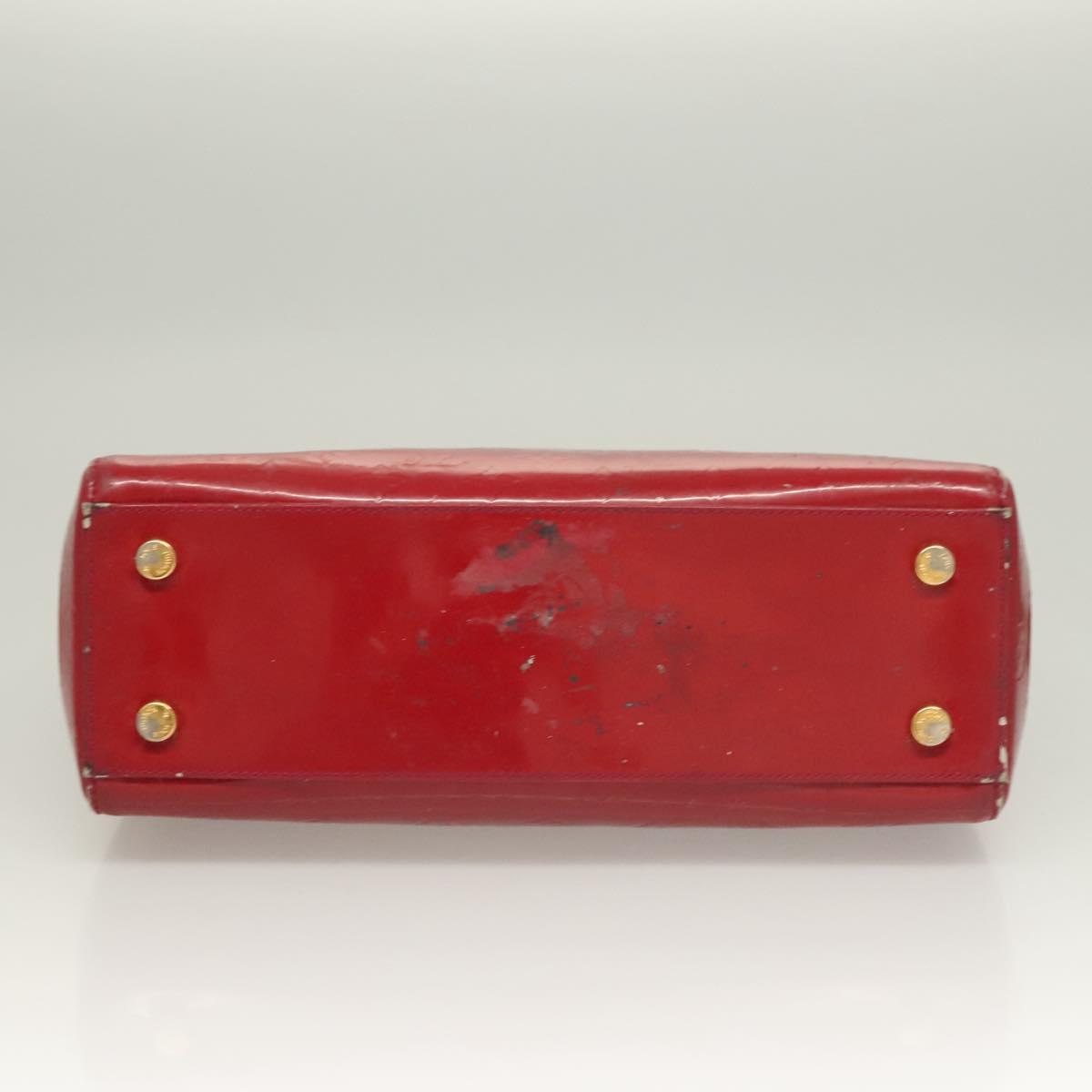 LOUIS VUITTON Vernis Blair MM Hand Bag 2way Rose Andian M91798 LV Auth 128991