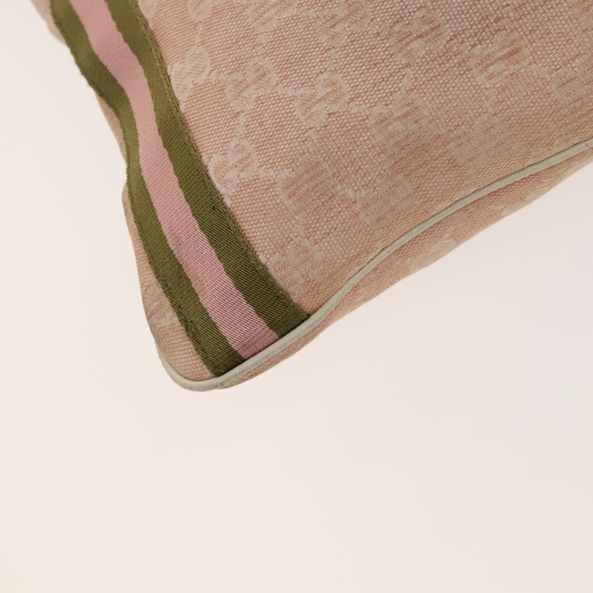 GUCCI GG Canvas Sherry Line Shoulder Bag Pink Gold Auth 128997