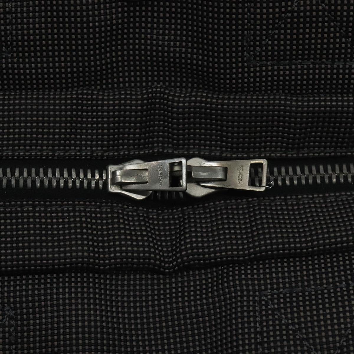 HERMES Her Line PM Backpack Canvas Gray Silver Auth 129003