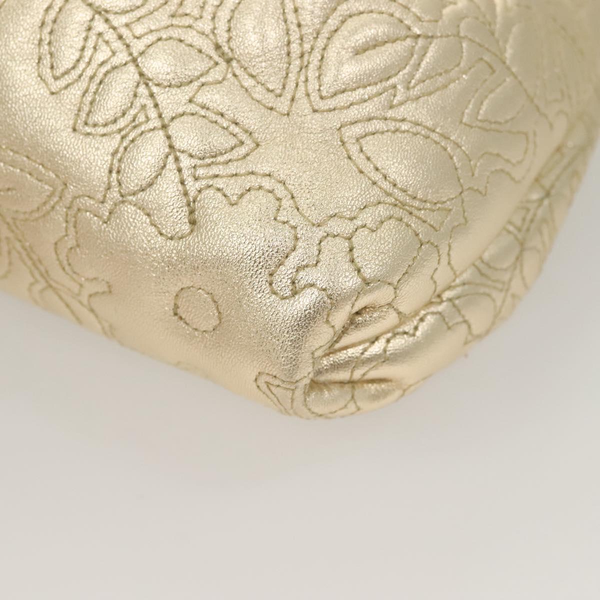 BALLY Shoulder Bag Leather Champagne Gold Auth 129006