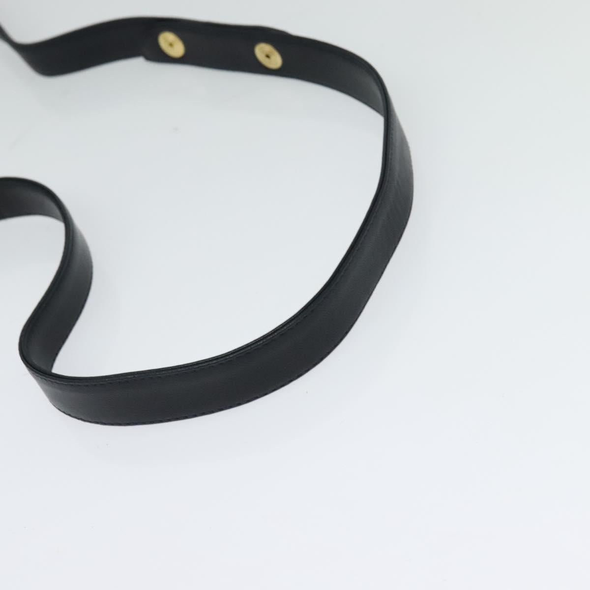 BALLY Hand Bag Suede Leather 2way Blue Gold Auth 129007