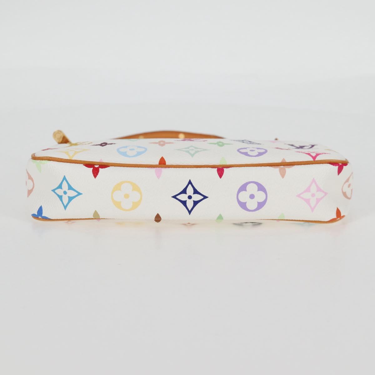LOUIS VUITTON Multicolor Pochette Accessoires Pouch White M92649 LV Auth 129011V